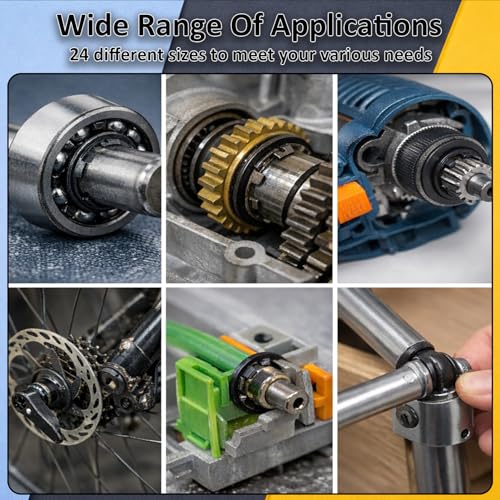 850Pcs C clip External Retaining Rings Snap Rings Assortment(M3-M14) and E clip Assortment Set(M1.2-M10),5Pcs Snap Ring Plier,Tweezer,24 Sizes 304 Stainless Steel Circlip Retaining Clip - size: Stainless Steel 850PCS