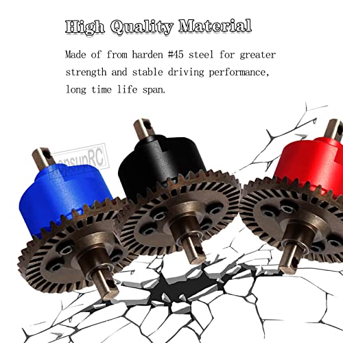 RC Steel Front Main Gear & Differential Case Upgrades Part for 1/10 Slash/Rustler/Stampede 4X4 VXL,Metal Differential Front Differential Upgrades,5381 6882 5379,Black - color: Front Differential(black)