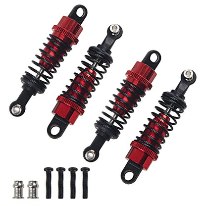 4Pcs ShareGoo RC Shock Absorber Damper 55mm Shocks Assembled Compatible with WLtoys A959 969 A979 K929 1/18 RC Car (Red)