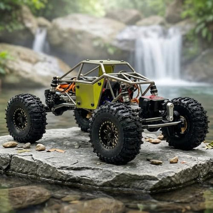furitek Limited Edition Titan Buggy 18 – RTR Titanium Gold Edition w/Active Pro 4WS & Micro Tesla DigiBoard - Remote Control Car RC Cars for Adults (Gold) - color: Gold