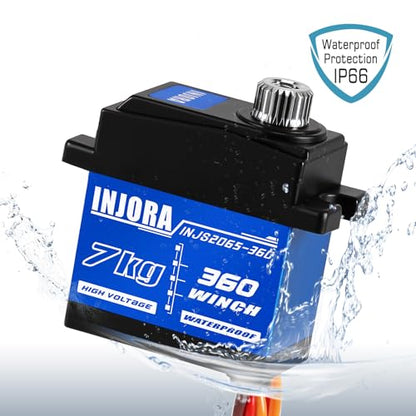 INJORA Tow Truck Crane Kit & INJS2065-360 Winch Servo for TRX4M (Silver) - color: Silver