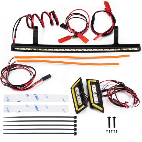 RCLIONS RC Car Headlights Taillight Roof Lights Front&Rear Lamp Kit for ARRMA Mojave 6S EXB 1/7 Monster Truck Upgrades Parts