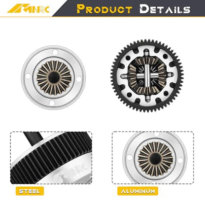 Alloy Transmission Differential Diff Gear Kit 2380 for 1/10 Slash Stampede Rustler Bandit F-150 Raptor 2WD Series Upgrade Part Sliver - color: Sliver