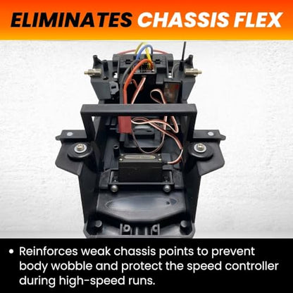 SplashNColor Body Mount Brace Compatible with Tamiya Lunchbox – Front or Rear Chassis Support | Reinforced Electronics Area Guard | Stable RC Handling Upgrade