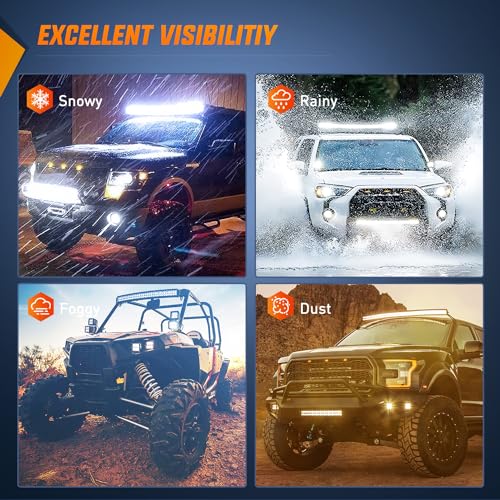 Nilight 50Inch 288W Curved Spot Flood Combo Led Light Bar Off Road Driving Lights Boat Lights Fog Light 12V On/Off 5 Pin Rocker Switch Power 12AWG Wiring Harness Kit-1 Lead for Trucks,2 Years Warranty - size: 50Inch 288W Light Bar +Wiring Harness