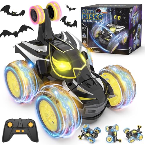 Mafbeanl Remote Control Car Stunt RC Cars 360° Rotating with 2.4GHz Rechargeable Wheel Lights Toys Car Gift for Boys 3 4 5 6 7 8 9 10 11 12 (Black) - color: Black