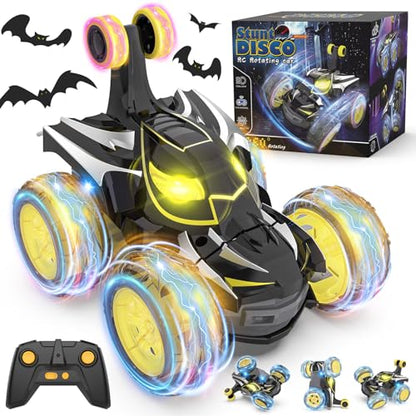 Mafbeanl Remote Control Car Stunt RC Cars 360° Rotating with 2.4GHz Rechargeable Wheel Lights Toys Car Gift for Boys 3 4 5 6 7 8 9 10 11 12 (Black) - color: Black