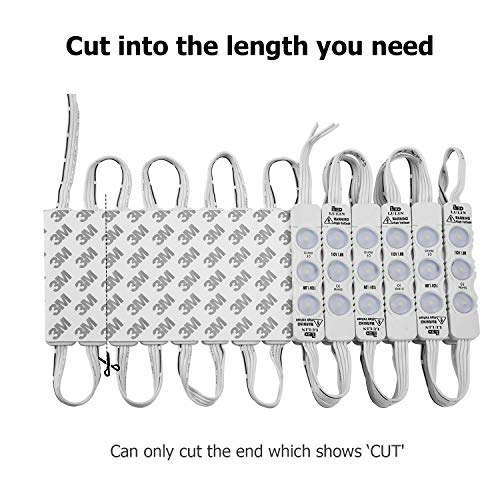 Lulin Upgraded 100PCS Led Module Strip Lights White, 54ft AC110V SMD 3 LED Module Light for Letter Sign Advertising Signs Storefront Garage with Tape Adhesive Backside - size: 1.8W-100PCS