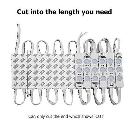 Lulin Upgraded 100PCS Led Module Strip Lights White, 54ft AC110V SMD 3 LED Module Light for Letter Sign Advertising Signs Storefront Garage with Tape Adhesive Backside - size: 1.8W-100PCS