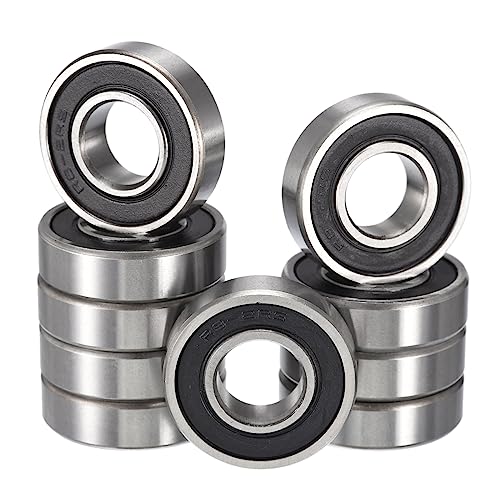 R8-2RS Deep Groove Ball Bearings, ID 1/2" x OD 1-1/8" x Width 5/16" Double Rubber Sealed Ball Bearing Pre-Lubricated Chrome Steel Z2 Lever 10pcs - size: R8-2RS 1/2"x1-1/8"x5/16"