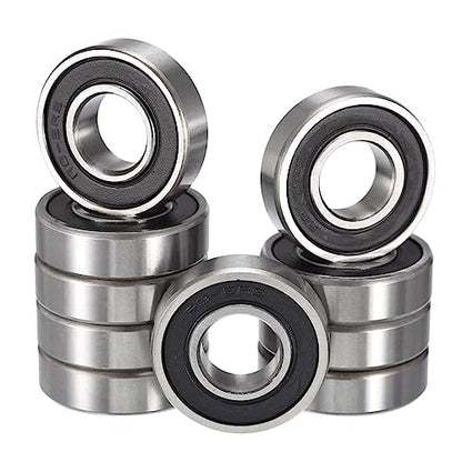 R8-2RS Deep Groove Ball Bearings, ID 1/2" x OD 1-1/8" x Width 5/16" Double Rubber Sealed Ball Bearing Pre-Lubricated Chrome Steel Z2 Lever 10pcs - size: R8-2RS 1/2"x1-1/8"x5/16"