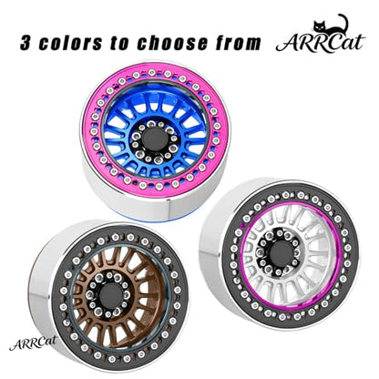 Alloy 2.2 Beadlock Wheels Rims for 1/10 TRX4 TRX6 SCX10 SCX10 II SCX10 III SCX10 Pro Gen7/8 D90 VS4-10 MST CFX RC Crawler Car,RC 2.2 Beadlock Wheel Off Road Buggy Rally RC Truck Wheel,Bronze - color: Bronze - (Alloy 2.2 Beadlock)