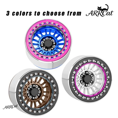 Alloy 2.2 Beadlock Wheels Rims for 1/10 TRX4 TRX6 SCX10 SCX10 II SCX10 III SCX10 Pro Gen7/8 D90 VS4-10 MST CFX RC Crawler Car,RC 2.2 Beadlock Wheel Off Road Buggy Rally RC Truck Wheel,Silver - color: Silver - (Alloy 2.2 Beadlock)