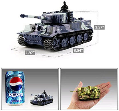 Cheerwing 1:72 German Tiger I Panzer Tank Remote Control Mini RC Tank | 360°Rotating Turret,light and Sound,High/low speed switch,RC Toys for Boys Girls and Kids