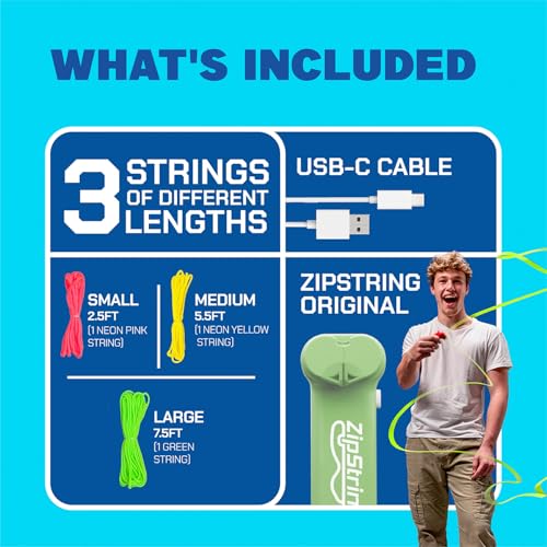 ZipString Original Rope Launcher Toy, Luscious Lime | As Seen on Shark Tank, For Kids & Adults, Fly String Loop in Air, Endless Tricks & Fun - color: Luscious Lime
