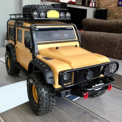 Rc Bumper Models Parts Compatible with for TRX4 for Defender Metal Front Camel Trophy Bumper with Light for 1/10 RC Crawler Car Accessory