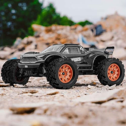 OGRC Wheels and Tires 12mm/14mm Hex RC Truck Tires with Foam Inserts for 1/10 Scale Arrma Granite Axial Losi Redcat Rc4wd RC Monster Truck Buggy (Orange)