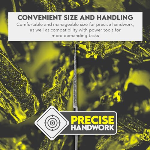 SE 10-Piece Diamond-Coated Tapered Bead Reamer Set - 2-¾ Inch Length, ⅛-Inch Shank, Compatible with Rotary Tools - Ideal for Jewelry Making, Crafts, and More - DF83611