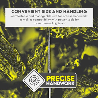 SE 10-Piece Diamond-Coated Tapered Bead Reamer Set - 2-¾ Inch Length, ⅛-Inch Shank, Compatible with Rotary Tools - Ideal for Jewelry Making, Crafts, and More - DF83611