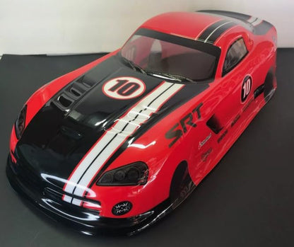 PVC Body Shell for 1/10 On Road Racing Drift Car, Dodge SRT Style, No Cut, 1:10 Scale