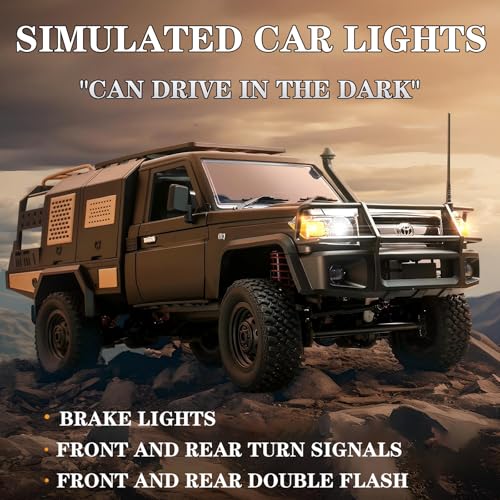MN82S RC Rock Crawler, 2.4Ghz Toyota Remote Control Truck, 4WD 2 Speeds Switch RC Crawler Off-Road Pick-up with 2 Upgraded 1200mah Battery, 1/12 Scale Trucks (with Gift) - color: Grayy