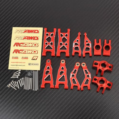 RCAWD Suspension Arm&Hub Set for Arrma Mojave Grom Losi 1/12 Scale RC Car | Front Upper and Front Lower Suspension Arms Replacement for ARRMA Mojave GROM Upgrade Parts