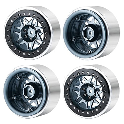 Benedict Harry 4PCS Aluminum 2.9" Beadlock Wheel Hub Rim for 1/6 TRX-6 RC Crawler Car Upgrades (Titanium)