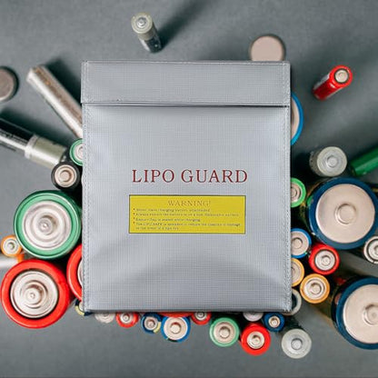 2pcs Lipo Battery Storage Bag - Fireproof and Explosion-Proof Lithium Battery Pouch - Fire-Resistant Pouch for Safe Charging Small Electronics Protection - color: Silver