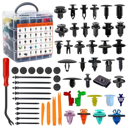 1725 Pcs Bumper Clips Car Retainer Clips & Auto Fasteners Assortment Plastic Push Rivets Fender Clips - 35 Most Popular Sizes Door Trim Panel Clip Set for Toyota GM Ford Honda Chevy - size: 1725pcs