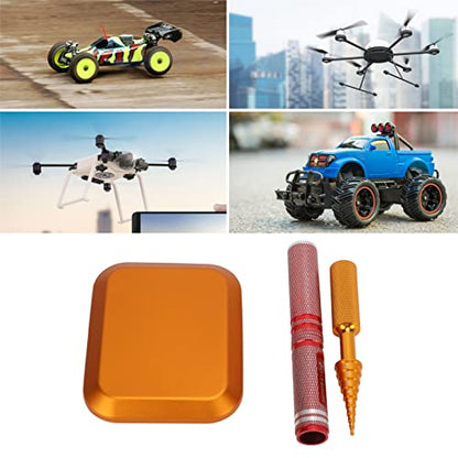 RC Repair Tools Kit, Punch Cross Wrench Body Reamer Set for Remote Control Model Upgrade Maintenance, Aluminum Alloy Stainless Steel RC Car Part with Magnetic Screw Tray, Universal (Gold) - color: Gold