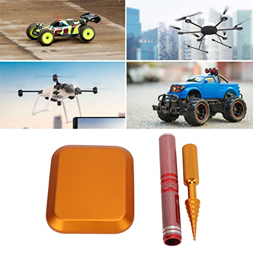 RC Repair Tools Kit, Punch Cross Wrench Body Reamer Set for Remote Control Model Upgrade Maintenance, Aluminum Alloy Stainless Steel RC Car Part with Magnetic Screw Tray, Universal (Gold) - color: Gold