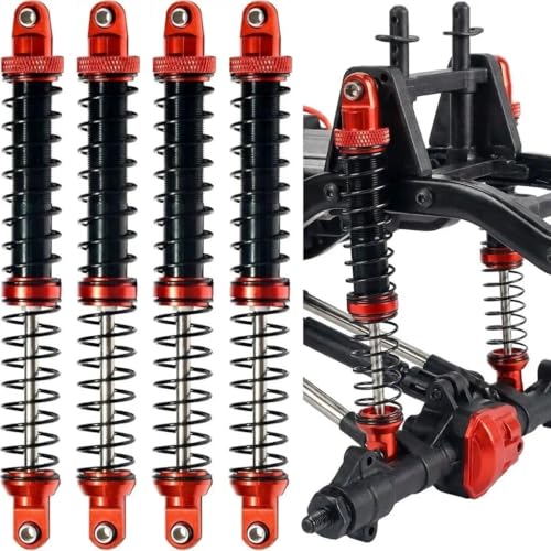 120mm Dual-Stage Spring Oil Shock Absorber for 1/10 RC Crawler – Compatible with TRX4, SCX10 I II III, D90, Wraith & More - color: Rad Black