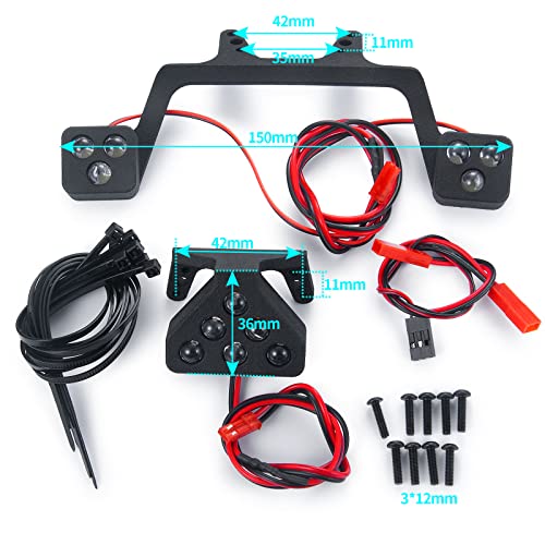 JHR MOHERO RC Car Body Red & White Head & Tail Light Set Front & Rear LED Light Compatible with KRATON 8S RC Off Road Upgrade Parts