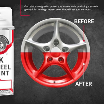 ERA Paints Red Wheel Paint With Omni-Curing Catalyst Technology - 2K Aerosol Glossy Finish With High Temp Resistance And Extreme Durability Against Color Fade And Chemicals Like Brake Fluid - color: Red 2K Spray Paint Only