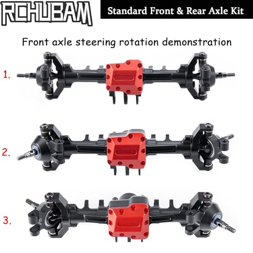 RCHUBAM Front & Rear Axle with Steering Link for TRX4M 1/18 RC Upgrade Part (Standard Axles Set) | Aluminum,Complete Portal Axle Set,CNC Machined - style: Standard Axles Set
