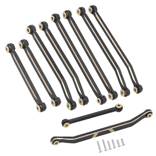 Black Coating Brass High Clearance Linkage Chassis Links and Steering Link Set for 1/18 RC Crawler Redcat Ascent-18 Upgrade