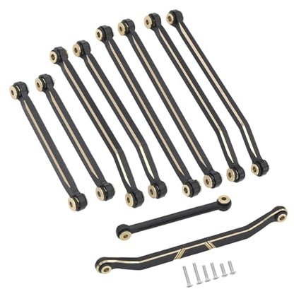 Black Coating Brass High Clearance Linkage Chassis Links and Steering Link Set for 1/18 RC Crawler Redcat Ascent-18 Upgrade
