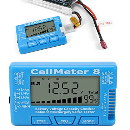 LiPo Charger RC Charger Lipo Battery Balance Charger RC Car Battery Charger Discharger 2-8S for Li Po Li Ion Li Fe Smart Battery Balance Discharger Servo Tester (Blue) - color: Blue
