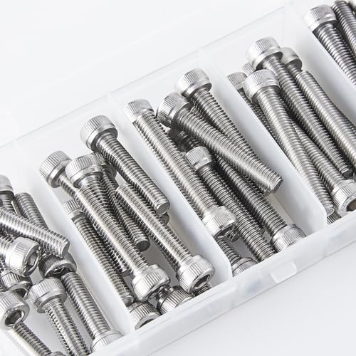 M5 x 20mm 25mm 30mm 35mm 40mm Socket Head Cap Screws Bolts, Stainless Steel 304, Metric Allen Hex Drive, Fully Threaded, Bright Finish, 50PCS - size: Hex Socket Head M5x20/25/30/35/40mm