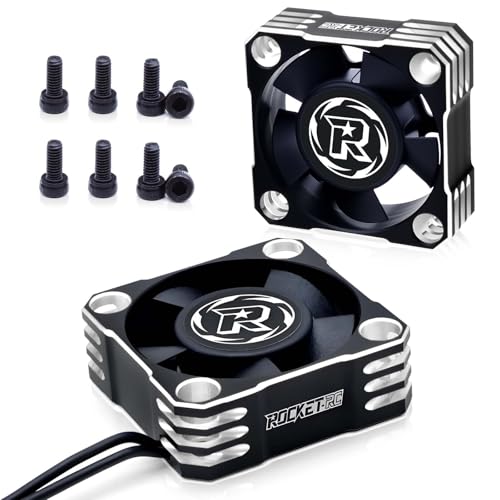 2Packs Motor Cooling Fan,30mm ESC Cooling Fan 28000RPM RC Model HeatSink Fan for 1/8 1/10 1/12 Scale RC Car Truck 540 550 Motor (Silver) - color: Black Silver-2Pack