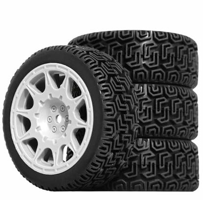 REDSPIDER 12mm Hex RC Wheels and Tires Nylon Wheel Rims OD68mm Rubber Tires Compatible with Tamiya TT01 TT02 XV01 HSP HPI Kyosho Traxxas WLtoys 1/10 1/12 On-Road Touring Car (White) - color: White