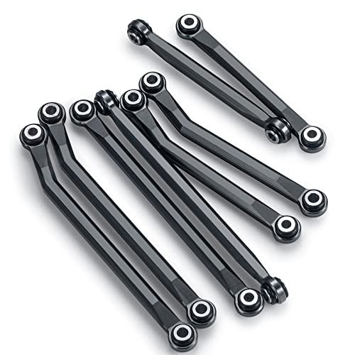 Higher Extra Clearance Links Set Linkage for TRX4M Upgrades 1/18th RC Crawler Car Parts (Black) - color: Black