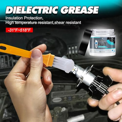 Dielectric Silicone Grease - 4oz Paste for Electrical Connectors, Spark Plugs, Battery Terminal, Brake - Heat Resistant Lube for O Rings, Insulation Protection - Automotive, Marine