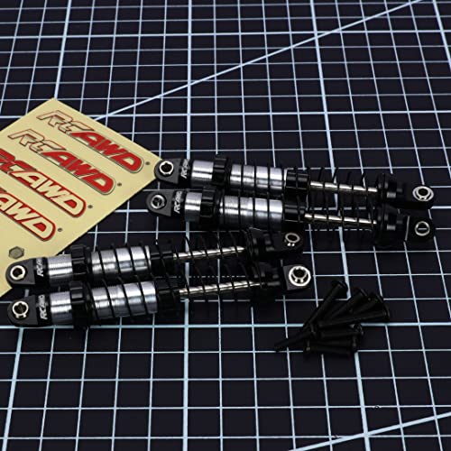RCAWD for UTB18 Capra Shock Absorber Upgrades, Front & Rear RC Shocks Parts #AXI213004#AXI213000, for Axial 1/18#AXI01002 Black - color: Black
