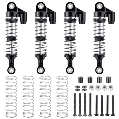 QUE-T 2.09 inch Shocks Kits for Redcat Ascent18 Aluminium Shock Absorber 1/18 RC Crawler Upgrade Parts,Pack of 4 (Black) - color: Black