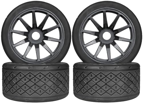 1/7 1/8 On Road Tire Set On Road Tire Tyre 17mm Wheel Rims for Arrma 1/7 Infraction Limitless Felony FS Racing Model GT RC Car Upgrade On Road Tyre 4Pcs One Set(4 Big Black) - color: L-black, size: 4Pcs Big