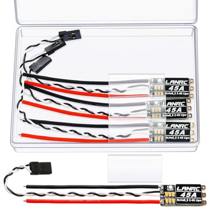 4Pcs 45A ESC 2-6S Brushless ESC Lipo BLHeli_S | Brushless Electronic Speed Controller 45A RGB LED Damped light Support D-Shot 150/300/600 for RC FPV Quadcopter