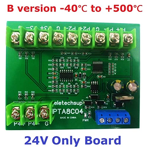 4ch DC 12V 24V -40~500 Celsius PT100 RTD RS485 Temperature Sensor Module Modbus RTU Platinum Thermal Resistance Collector (1PCS B 24V Only Board) - color: 1PCS B 24V Only Board