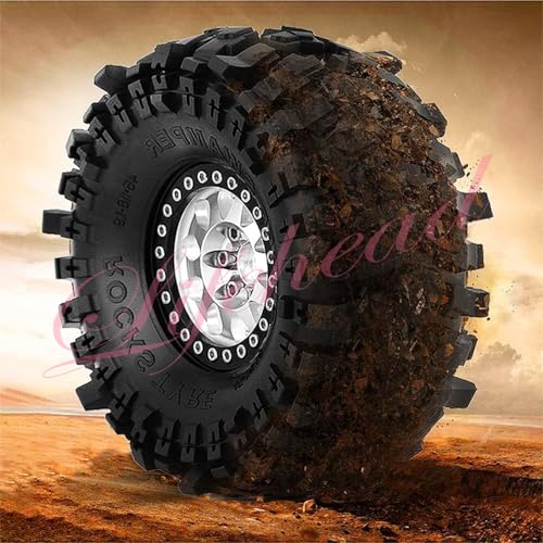 Lifehead 1.9 inch Silicone insert tires - All Terrain Pliable Rubber Tires for 1/10 RC Crawler Car TRAXXAS TRX4 TRX6 Axial SCX10 90046 90047 SCX10 III AXI03007 Tamiya CC01 YK4102/4.6" Outer Diameter - color: Green