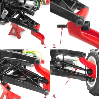 RC Vehicles Parts for Tamiya for Hotshot 58391 4WD 1/10 for Buggy Truck Parts Steel Front and Rear CVD Drive Shaft Dogbones and Cup rc Car Modified Accessories(4pcs Front) - size: 4pcs front